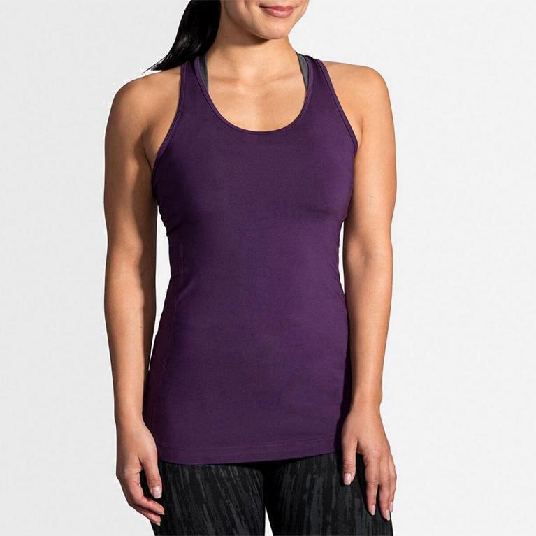 Brooks Women's Pick-Up Running Tank Top Singapore - Purple (17243-ZJBR)